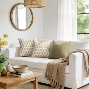 Stylezzi Floral Pattern Cotton Accent Pillow