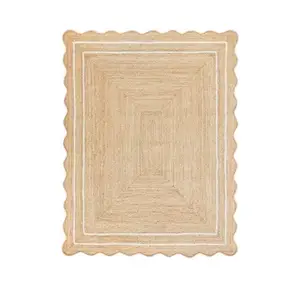 Stylezzi Natural Wave Jute Area Rug