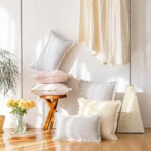 Stylezzi Solid Color Linen-Blend Decorative Cushion for Sofa