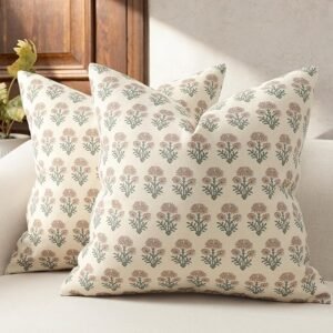 Stylezzi Floral Pattern Cotton Accent Pillow