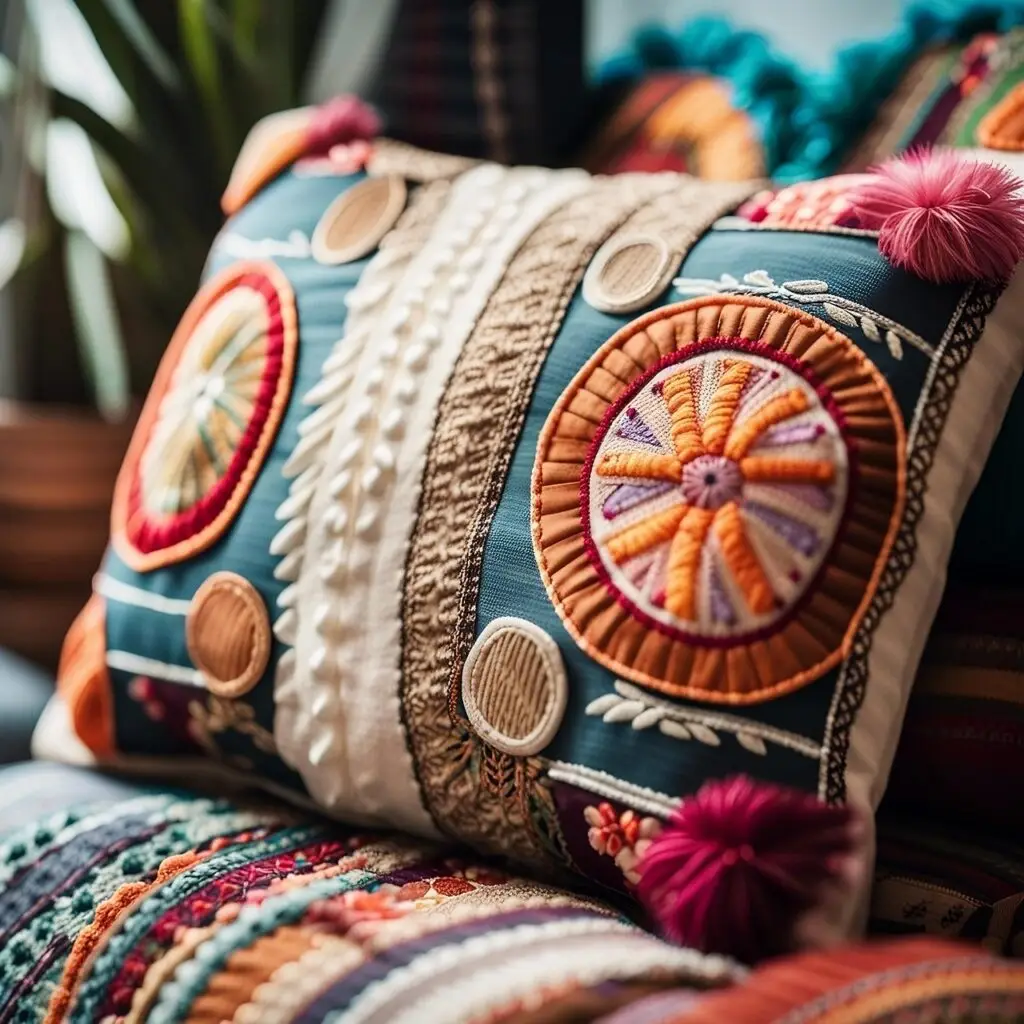 Stylezzi Floral Pattern Cotton Accent Pillow