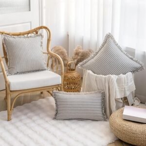 Stylezzi Solid Color Linen-Blend Decorative Cushion for Sofa
