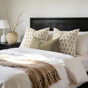 Stylezzi Floral Pattern Cotton Accent Pillow